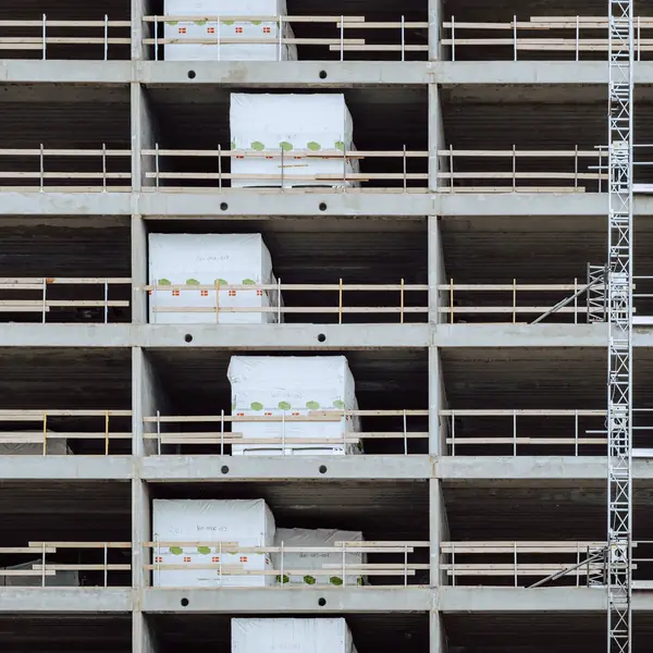 Concrete frame of a large building under construction